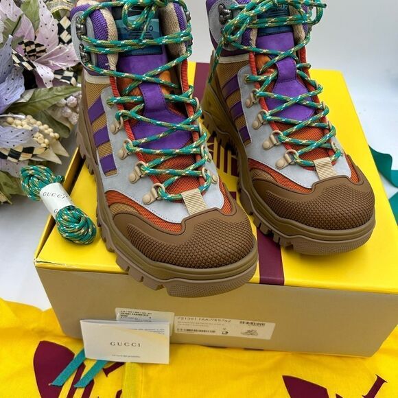 Men’s Gucci X Adidas, lace up trainer boots size 9, made in Italy - Picture 2 of 9